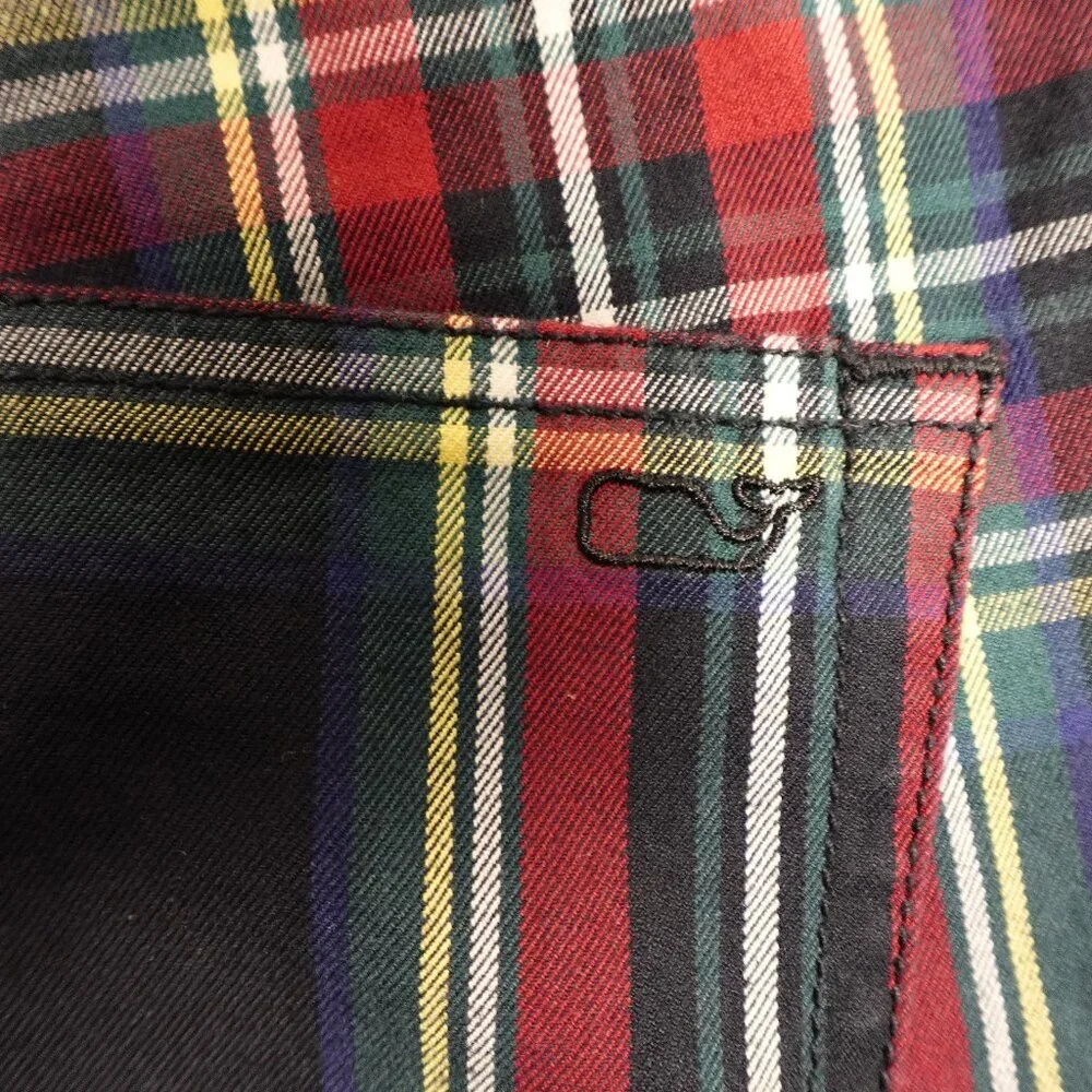 vineyard vines Jamie high‎ rise jolly plaid pants women's 0 multi-color